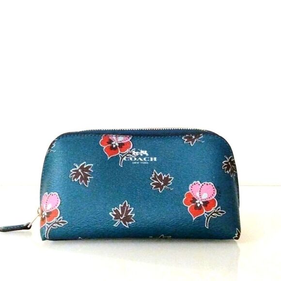 Coach WildFlower Teal Cosmetic Bag - Picture 1 of 9